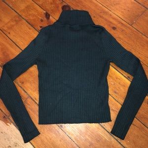 Evergreen turtle neck crop top